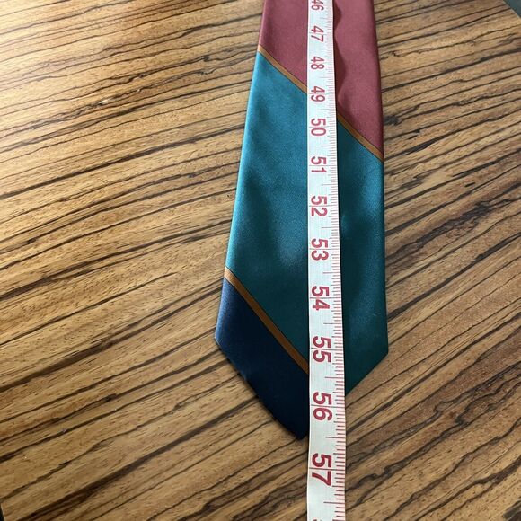 Vintage Perry Ellis Hand Made Silk Tie Multicolor - Picture 8 of 8